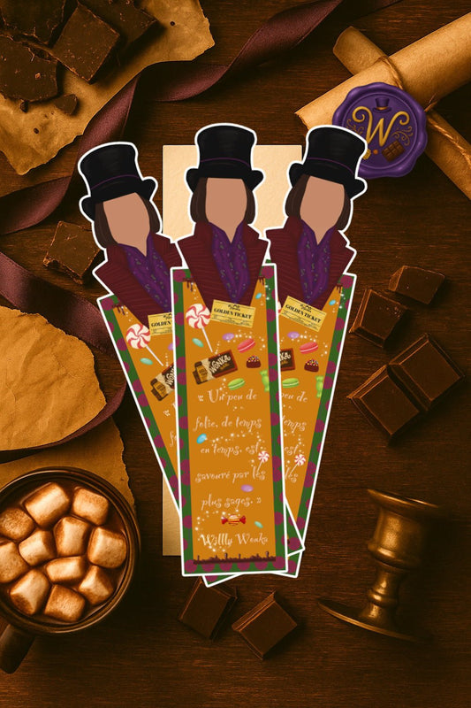 🎩 Marque - page silhouette Willy Wonka – Citation - La Papet' Littéraire