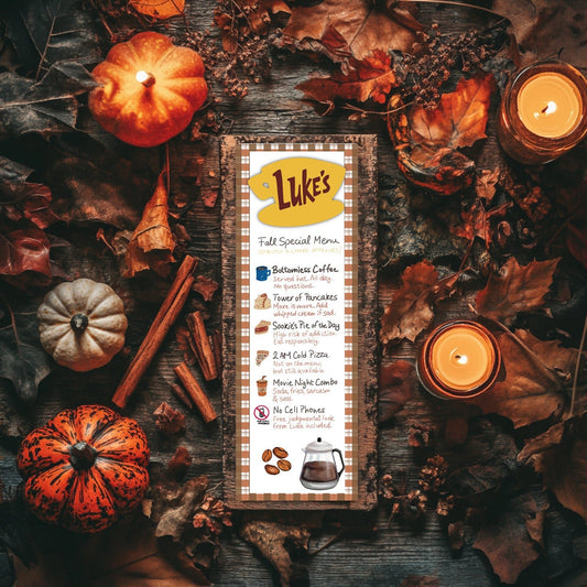 Marque‑page “Luke’s Fall Menu” – Stars Hollow Edition - La Papet' Littéraire