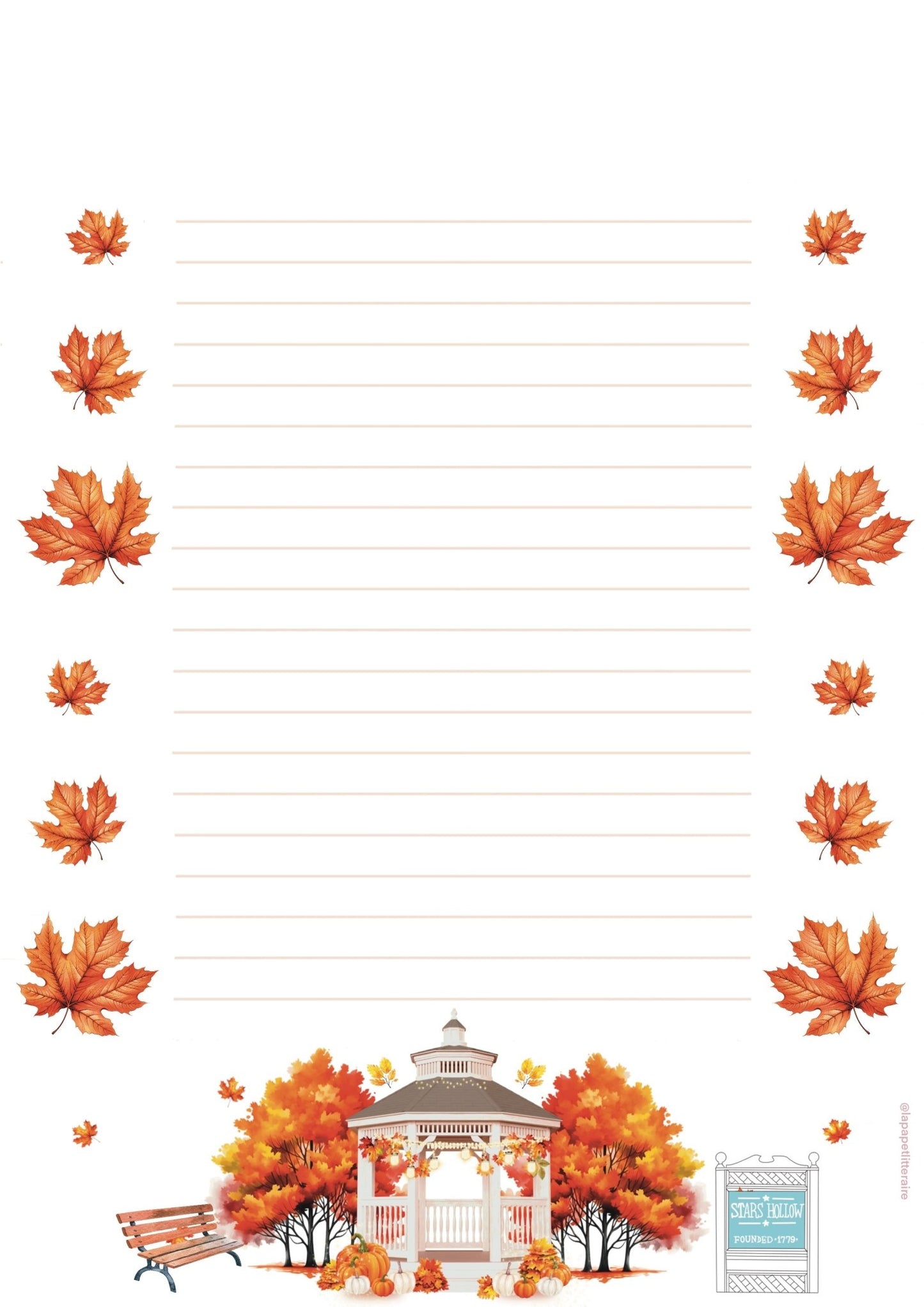 Papier à lettre à imprimer Gilmore Girls - La Papet' Littéraire
