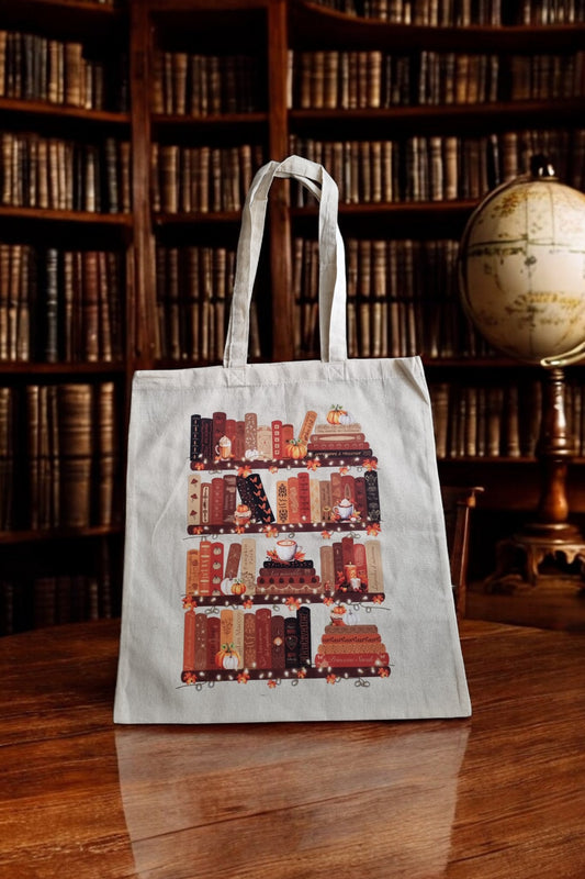 PRÉCOMMANDE TOTE BAG Bibliothèque Automne - La Papet' Littéraire
