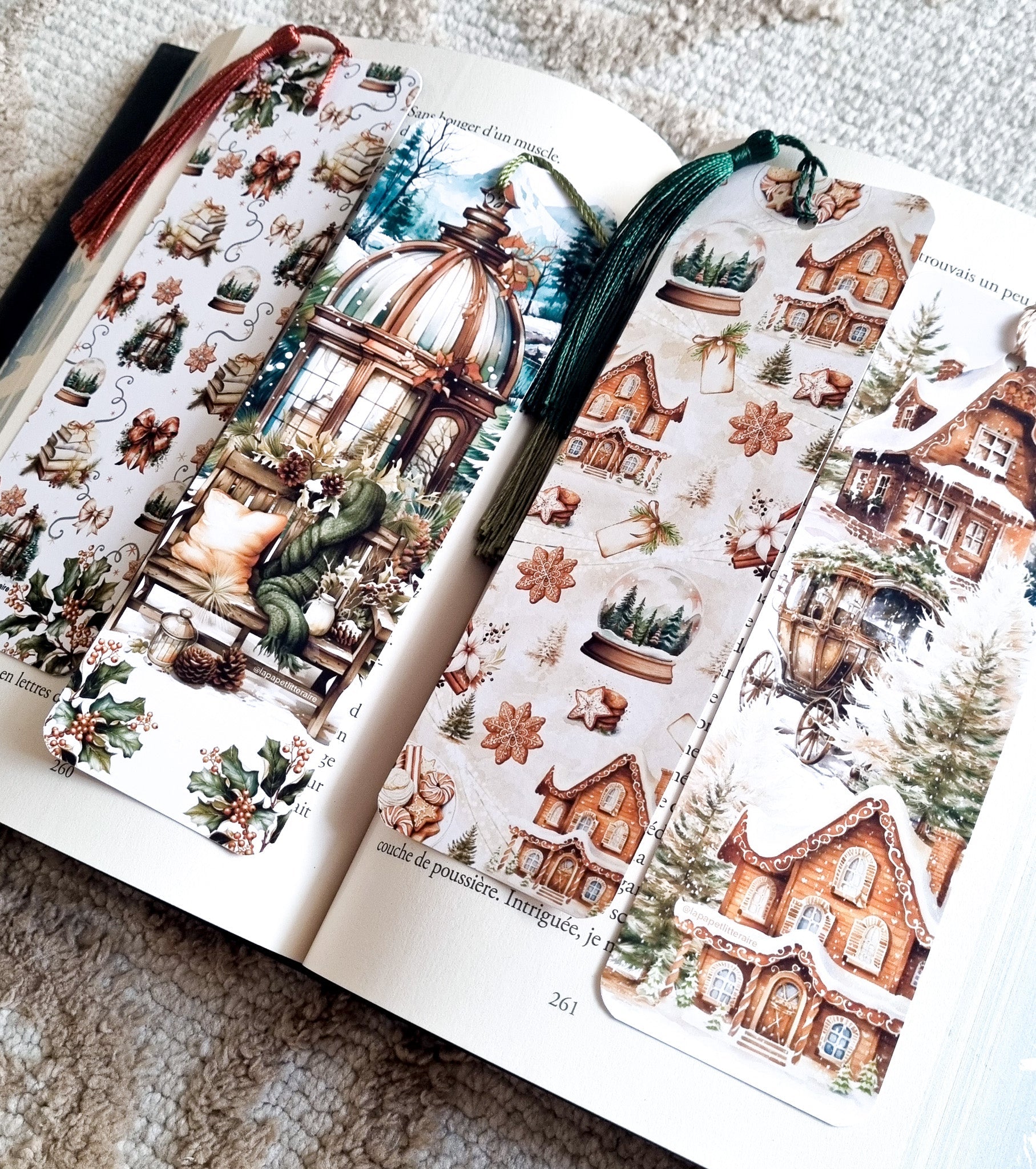 Set de 4 marque - pages - Cosy winter - La Papet' Littéraire