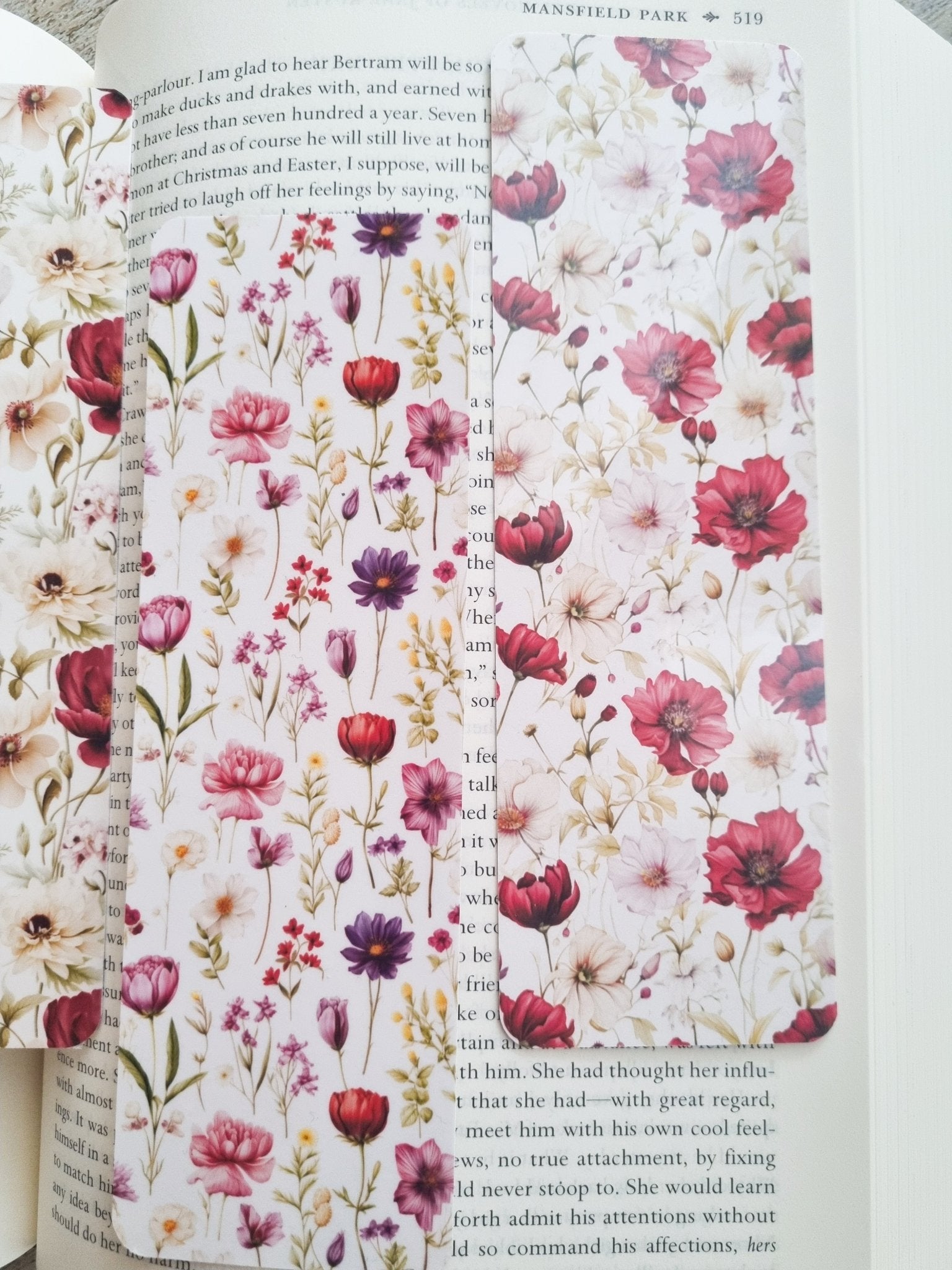 Set de 4 marque - pages - Floraison littéraire - La Papet' Littéraire
