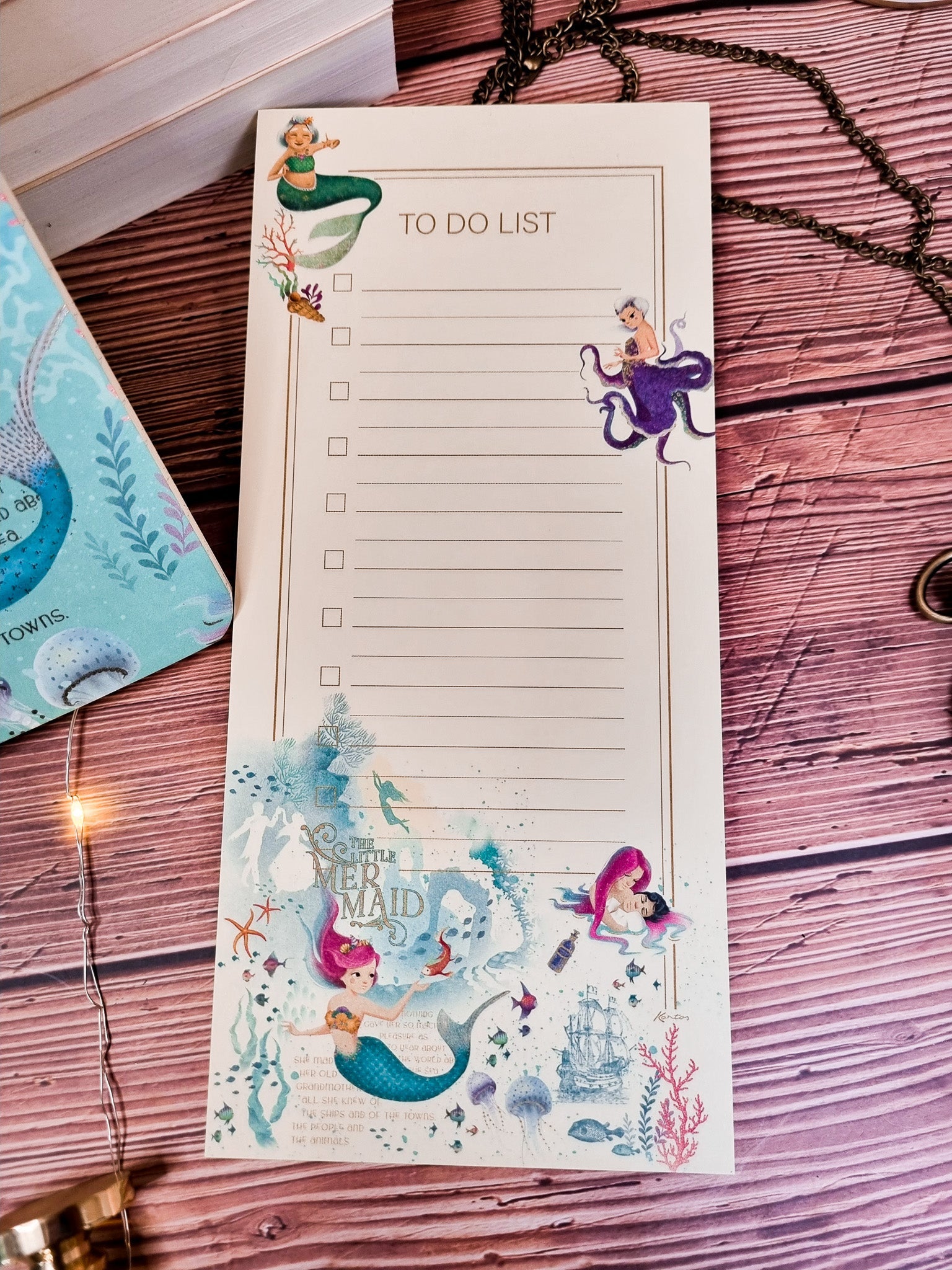 Set La Petite Sirène: Carnet A6 et Bloc To Do List - La Papet' Littéraire