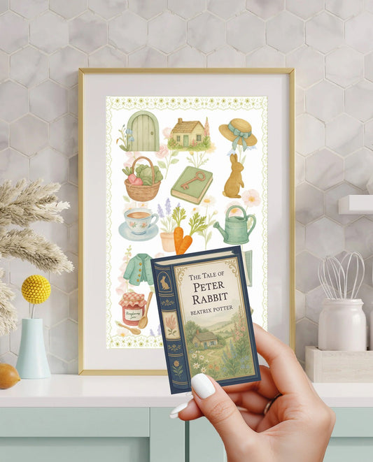 Sticker Pierre Lapin – Mini couverture de livre illustrée Beatrix Potter - La Papet' Littéraire