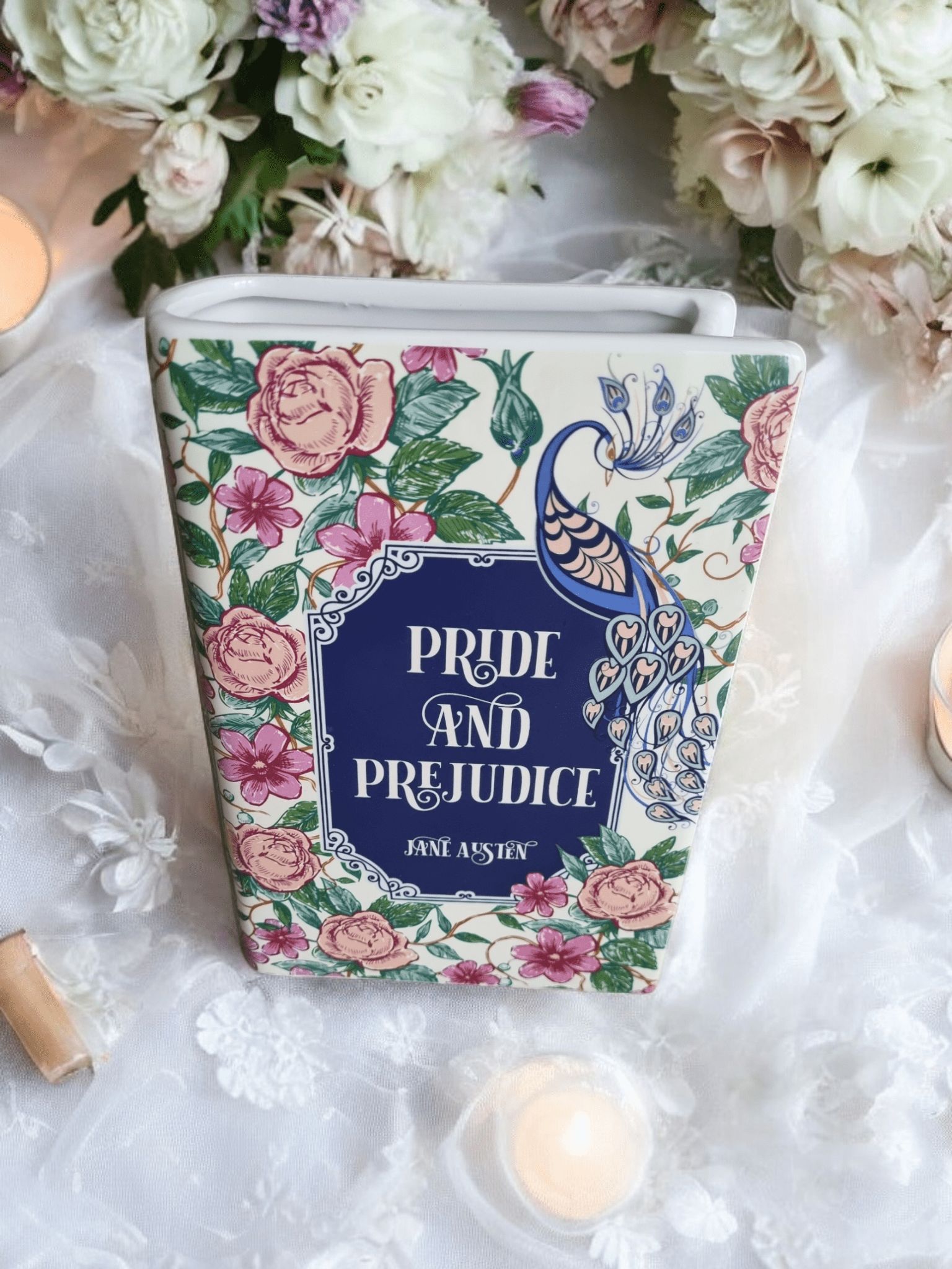 Vase littéraire Orgueil et Préjugés (grand format) - La Papet' Littéraire