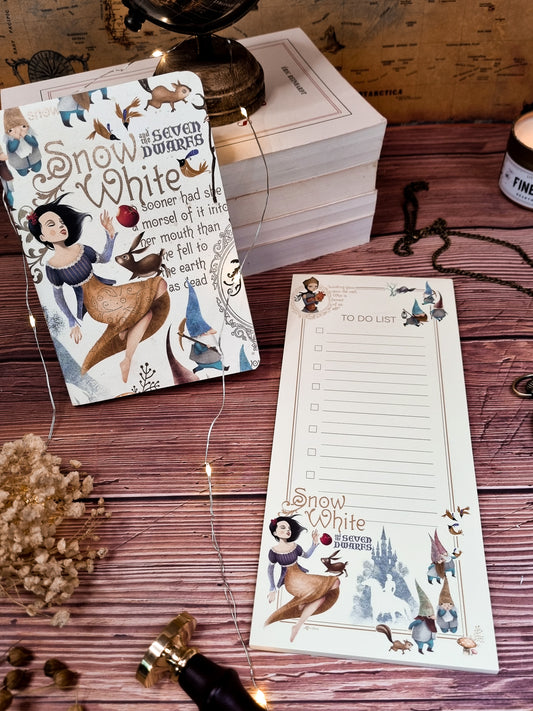 Set Blanche-Neige : Carnet A6 et Bloc To-Do List